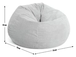 Kaikoo Aryton Cord Beanbag - Grey 9 Kaikoo Aryton Cord Beanbag - Grey -Bedding Promotion Store 1996443 R E001