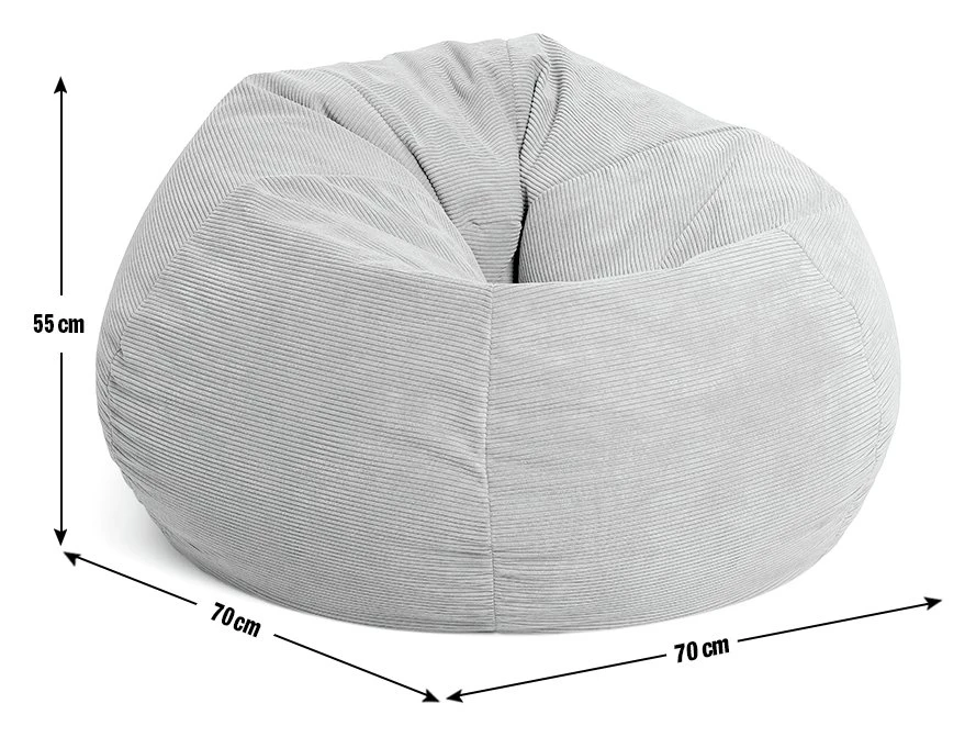 Kaikoo Aryton Cord Beanbag - Grey 5 Kaikoo Aryton Cord Beanbag - Grey - Image 3