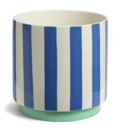 Habitat Blue Stripe Ceramic Planter