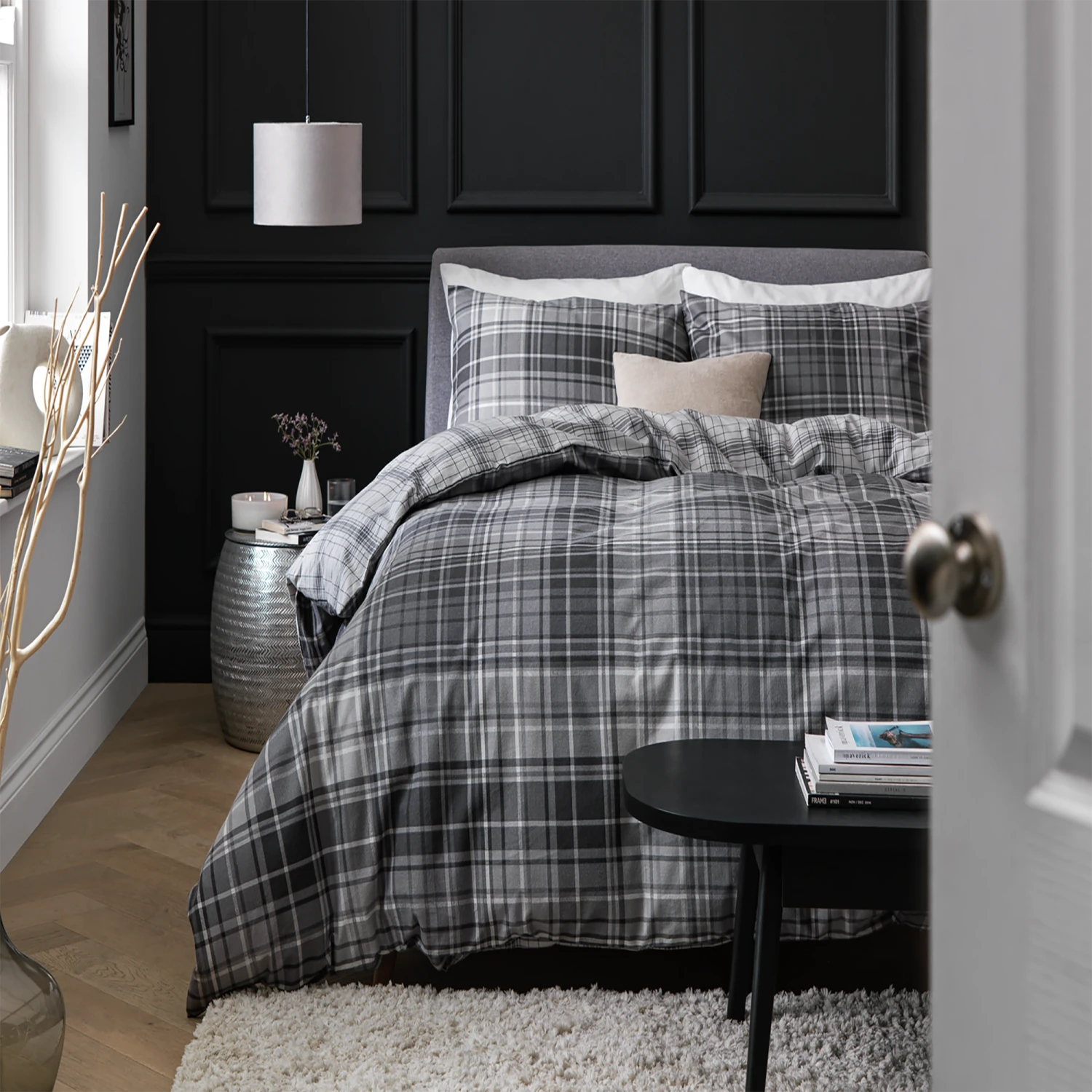 Habitat Grey Brushed Check Bedding Set - Single 3 Habitat Grey Brushed Check Bedding Set - Single