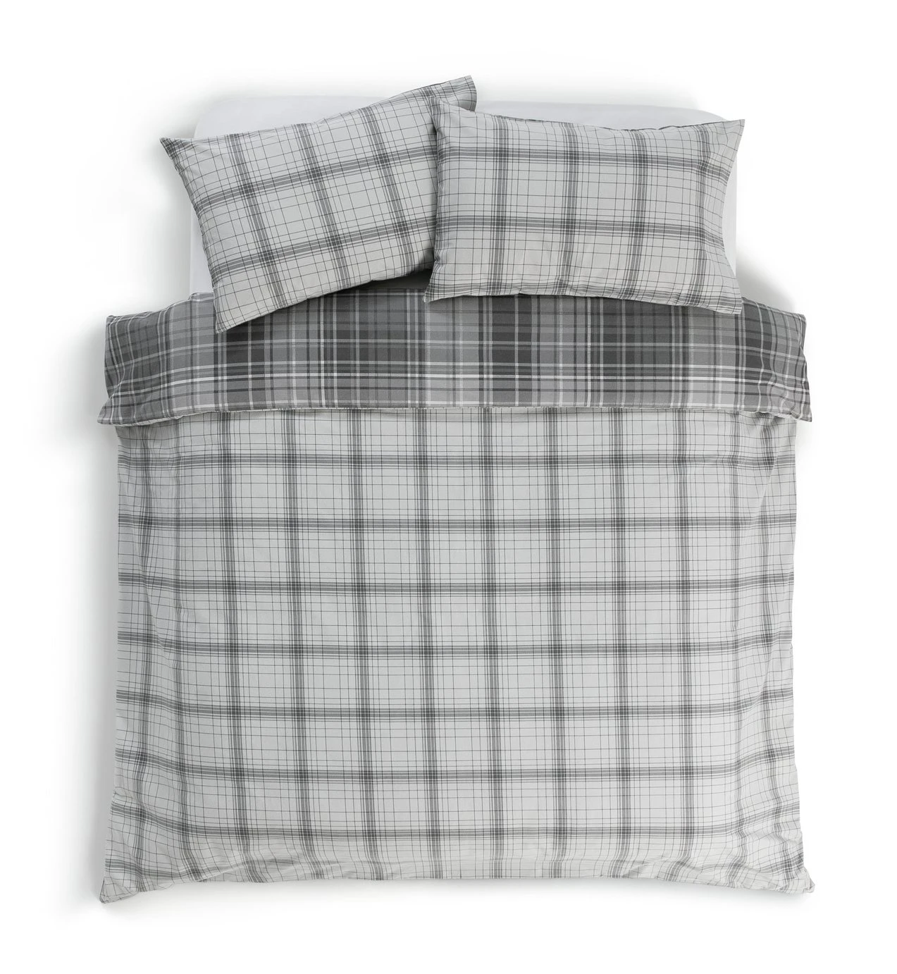 Habitat Grey Brushed Check Bedding Set - Single 7 Habitat Grey Brushed Check Bedding Set - Single - Image 5