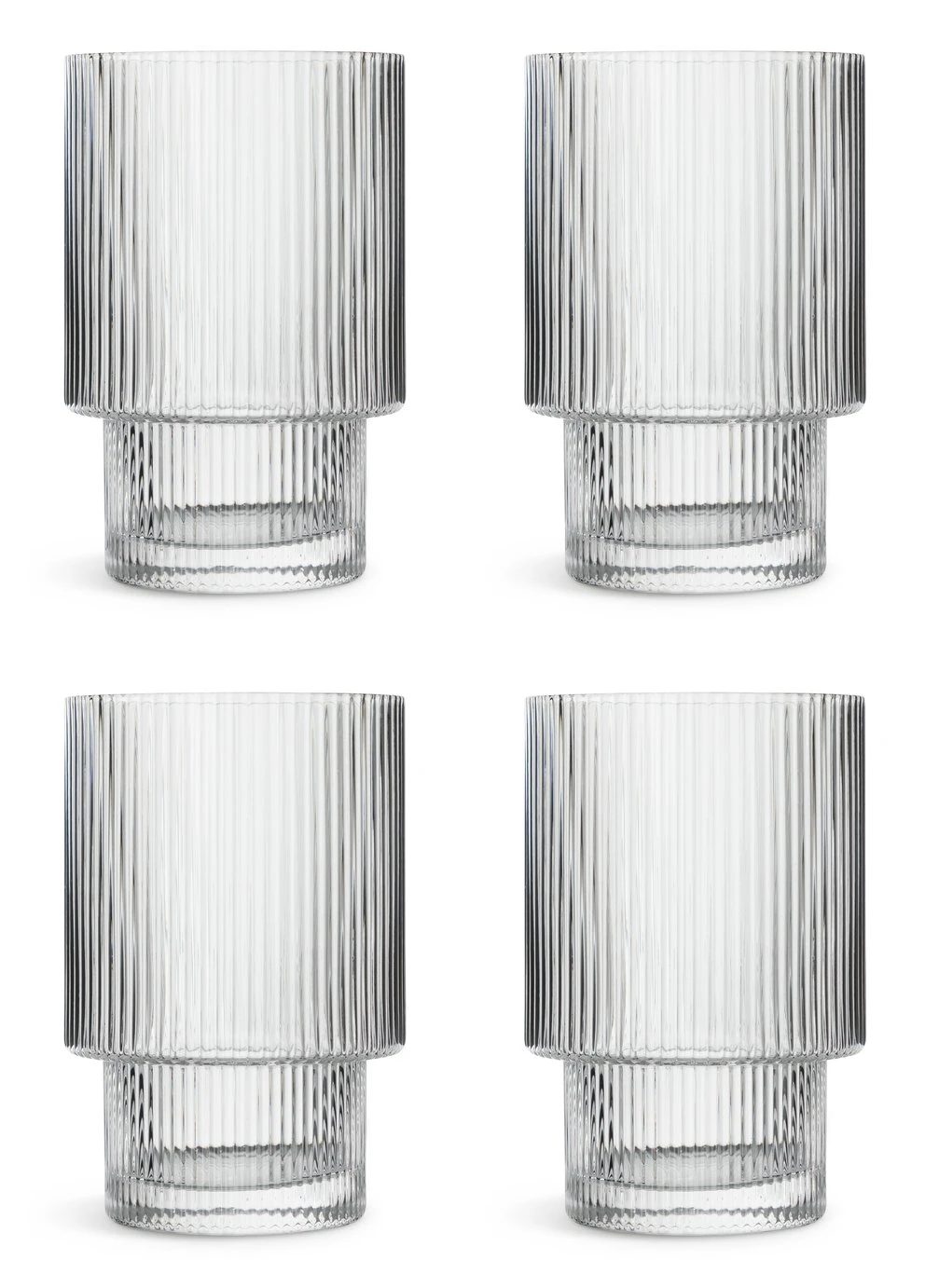 Habitat Ribbed Set Of 4 Tumbler Glasses 3 Habitat Ribbed Set Of 4 Tumbler Glasses