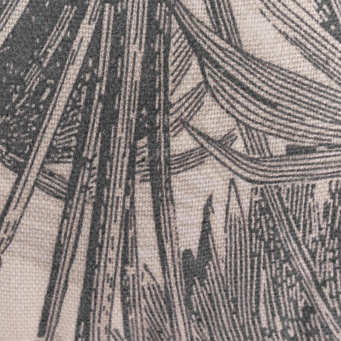 Habitat Palm Print Grey Floor Cushion 6 Habitat Palm Print Grey Floor Cushion - Image 4