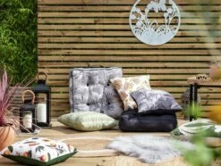 Habitat Palm Print Grey Floor Cushion 11 Habitat Palm Print Grey Floor Cushion -Bedding Promotion Store 2029450 R Z002C