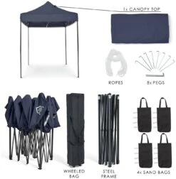 All Seasons 3m X 2m Garden Pop Up Gazebo - Navy Blue 7 All Seasons 3m X 2m Garden Pop Up Gazebo - Navy Blue -Bedding Promotion Store 2062905 R Z003A