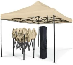 All Seasons 3m X 4.5m Garden Pop Up Gazebo - Beige