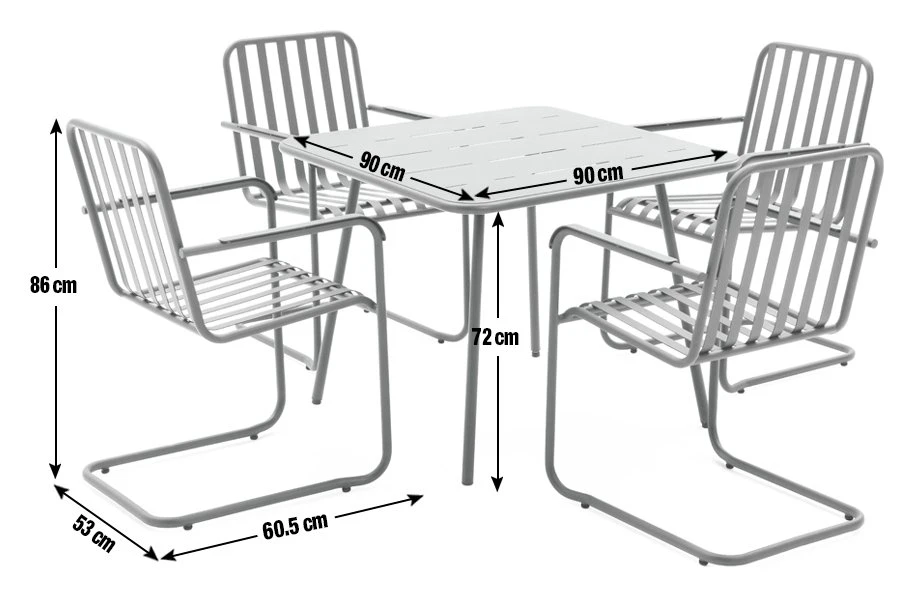 Habitat Indu 4 Seater Metal Patio Set - Black 5 Habitat Indu 4 Seater Metal Patio Set - Black - Image 3