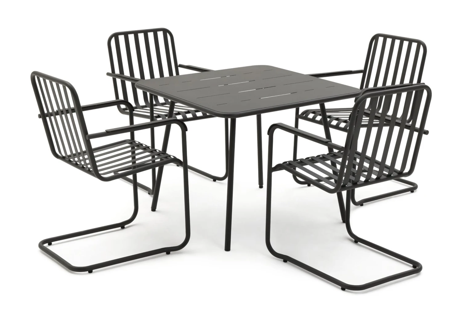 Habitat Indu 4 Seater Metal Patio Set - Black 6 Habitat Indu 4 Seater Metal Patio Set - Black - Image 4