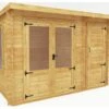 Mercia Pent Log Cabin With Side Shed - 3.5x2.4 2 Mercia Pent Log Cabin With Side Shed - 3.5x2.4 -Bedding Promotion Store 2065579 R Z001A