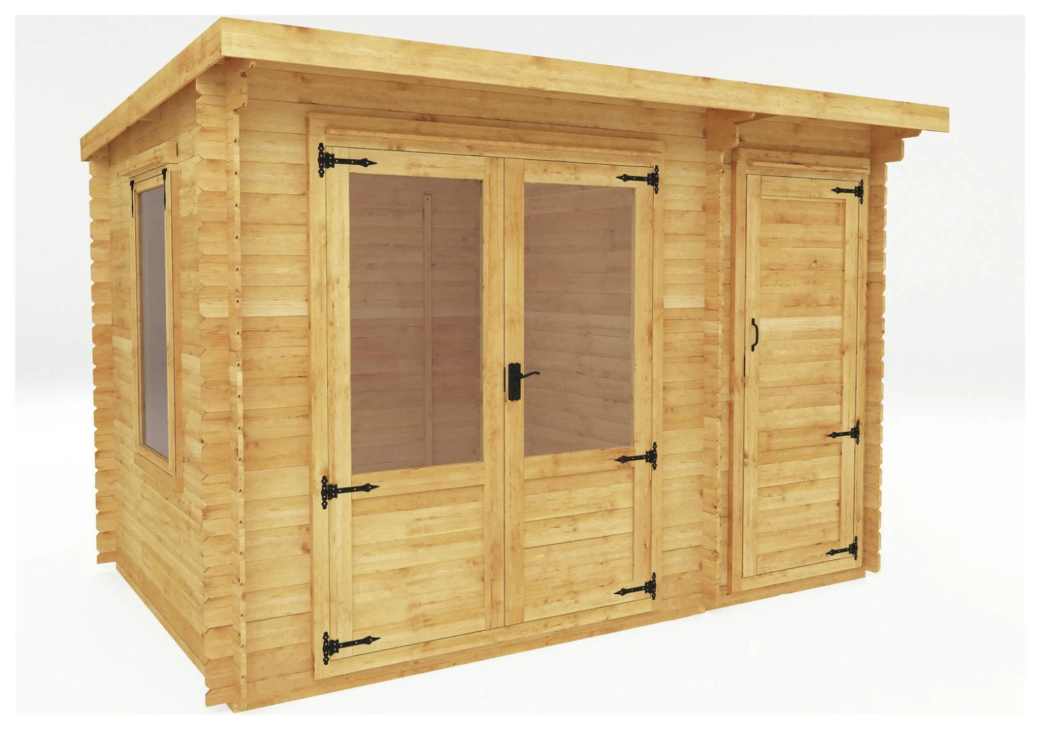 Mercia Pent Log Cabin With Side Shed - 3.5x2.4 3 Mercia Pent Log Cabin With Side Shed - 3.5x2.4