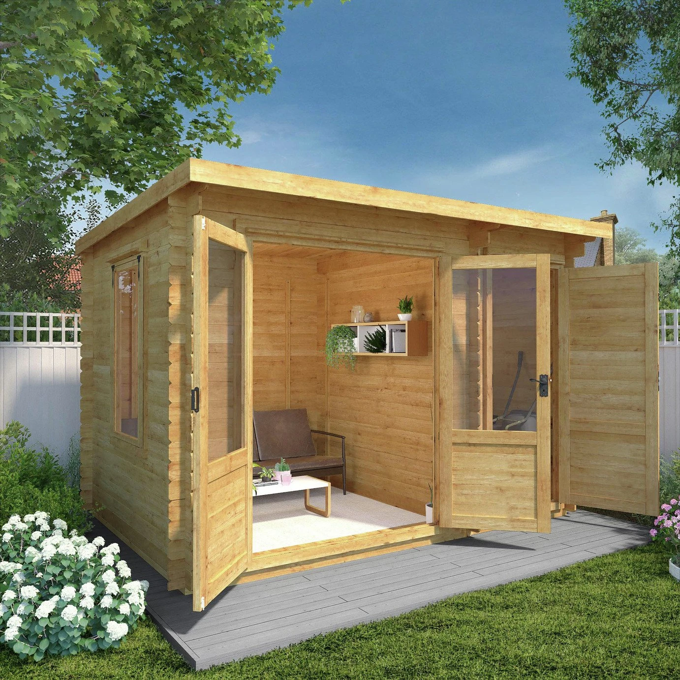 Mercia Pent Log Cabin With Side Shed - 3.5x2.4 4 Mercia Pent Log Cabin With Side Shed - 3.5x2.4 - Image 2