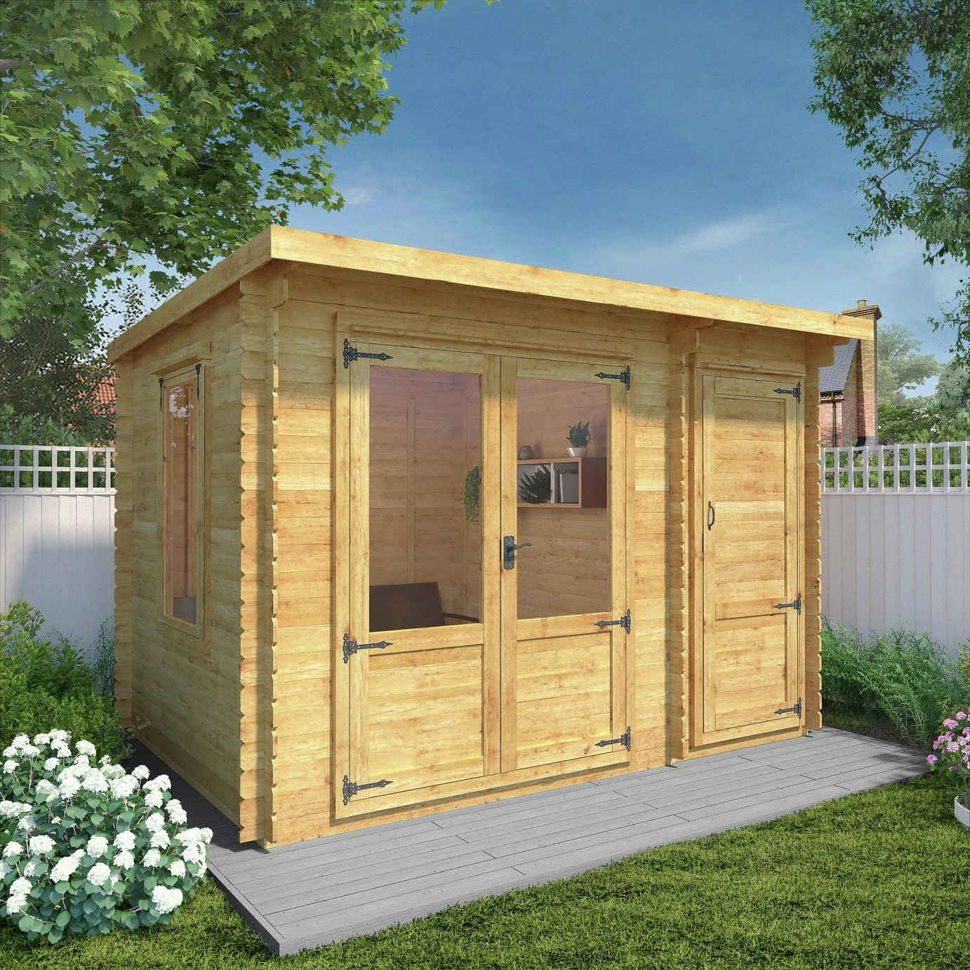 Mercia Pent Log Cabin With Side Shed - 3.5x2.4 5 Mercia Pent Log Cabin With Side Shed - 3.5x2.4 - Image 3