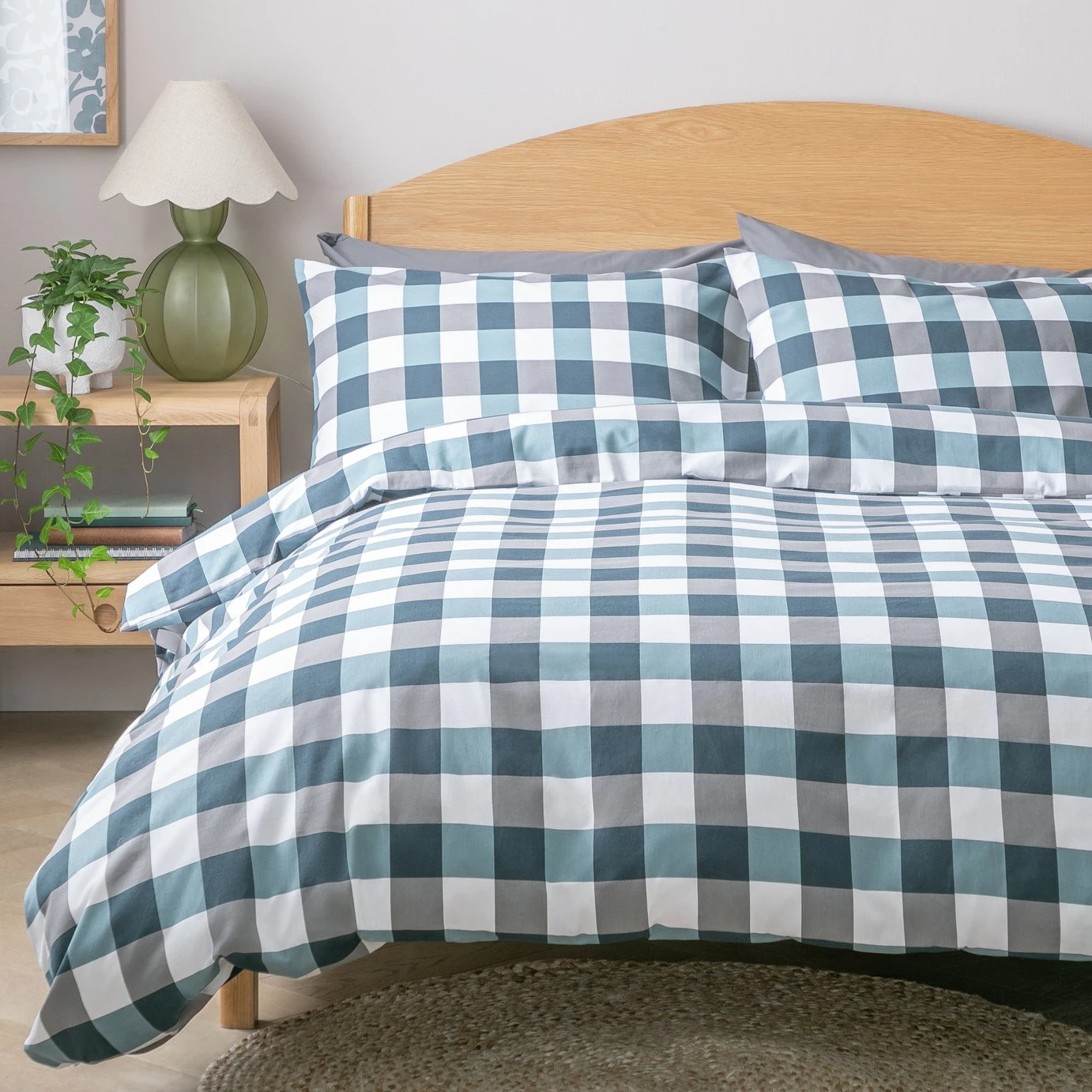 Argos Home Gingham Blue And White Bedding Set - Single 3 Argos Home Gingham Blue And White Bedding Set - Single
