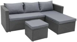 Habitat 4 Seater Rattan Effect Garden Sofa Set - Grey 18 Habitat 4 Seater Rattan Effect Garden Sofa Set - Grey -Bedding Promotion Store 2070739 R Z002A