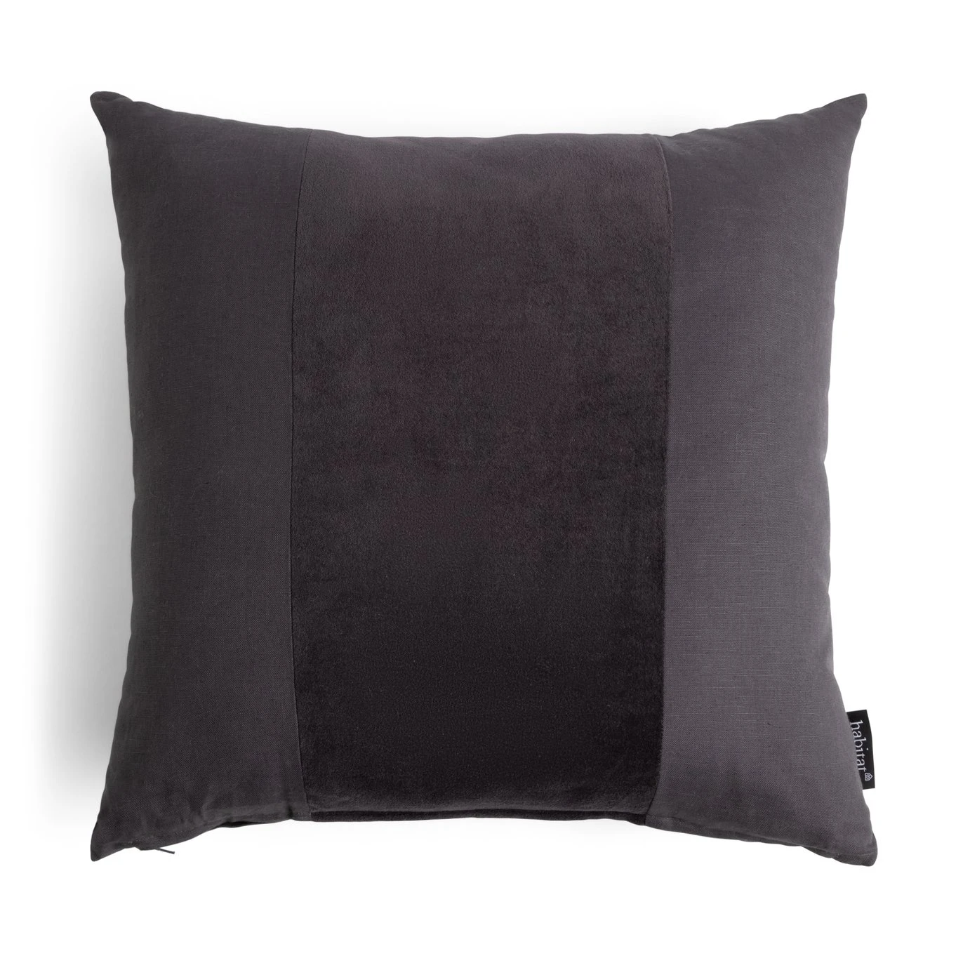 Habitat Velvet Panel Cushion - Grey & Black - 50x50cm 6 Habitat Velvet Panel Cushion - Grey & Black - 50x50cm - Image 4