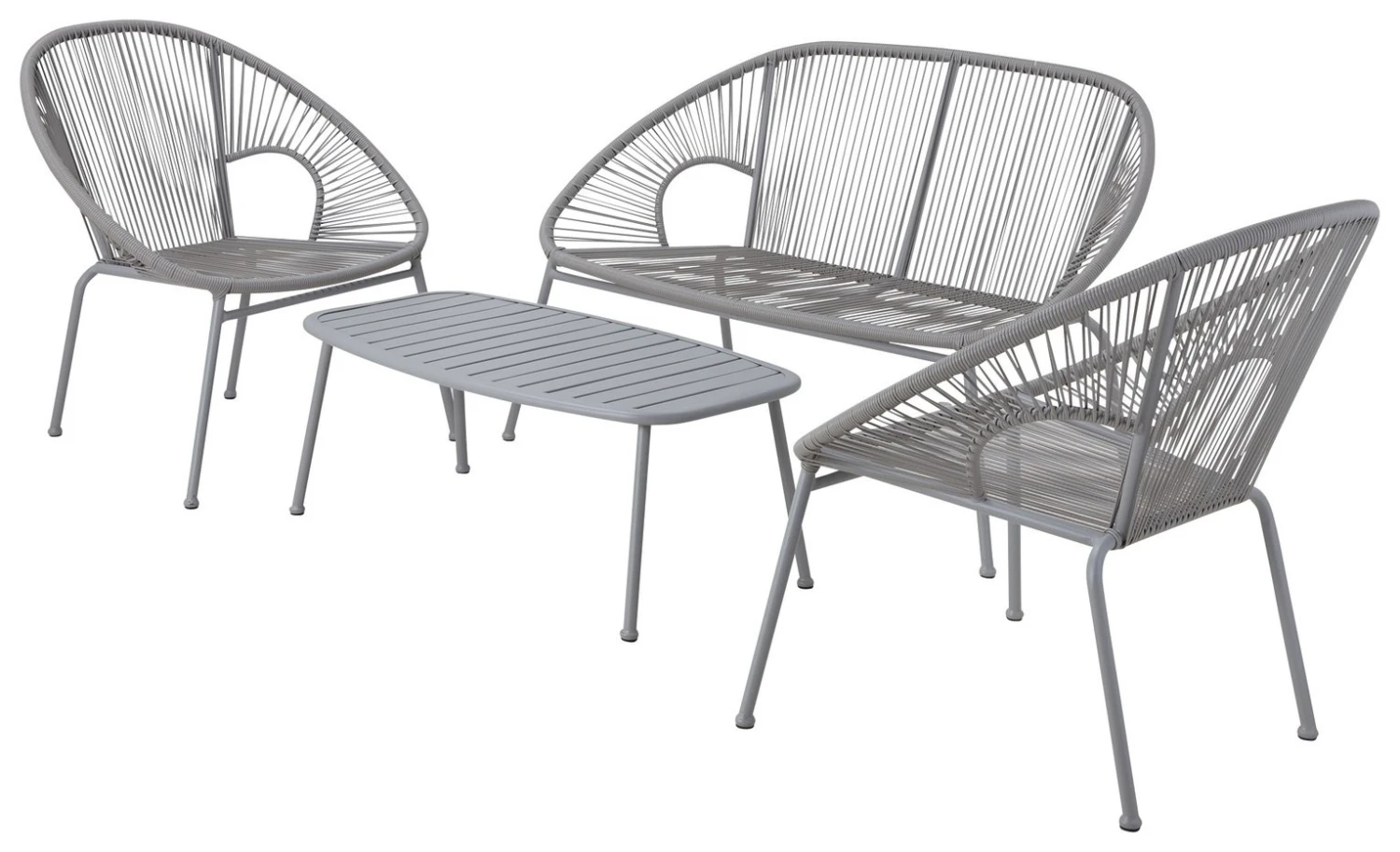 Habitat Nordic 4 Seater Rattan Garden Bistro Set - Grey 3 Habitat Nordic 4 Seater Rattan Garden Bistro Set - Grey