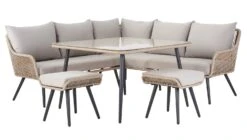 Habitat Malta 6 Seater Rattan Effect Garden Corner Sofa Set -Bedding Promotion Store 2258032 R Z002A