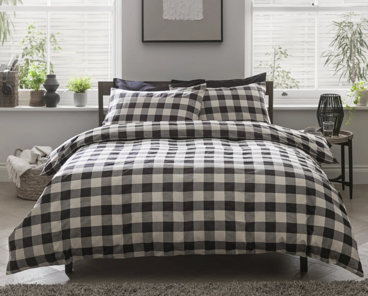 Habitat Gingham Check Black & White Bedding Set - Single 3 Habitat Gingham Check Black & White Bedding Set - Single