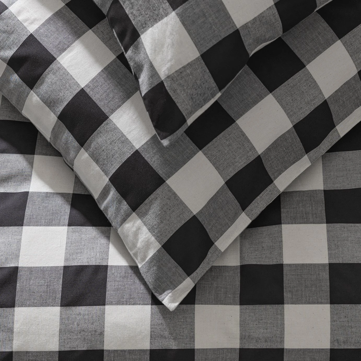 Habitat Gingham Check Black & White Bedding Set - Single 6 Habitat Gingham Check Black & White Bedding Set - Single - Image 4