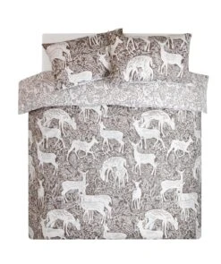 Habitat Brushed Cotton Deer Print Grey Bedding Set - Single -Bedding Promotion Store 2729107 R Z002A