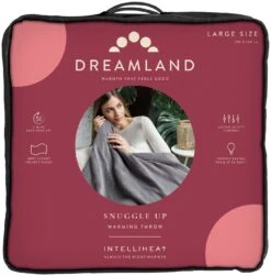 Dreamland Snuggle Up Heated Grey Throw - Large