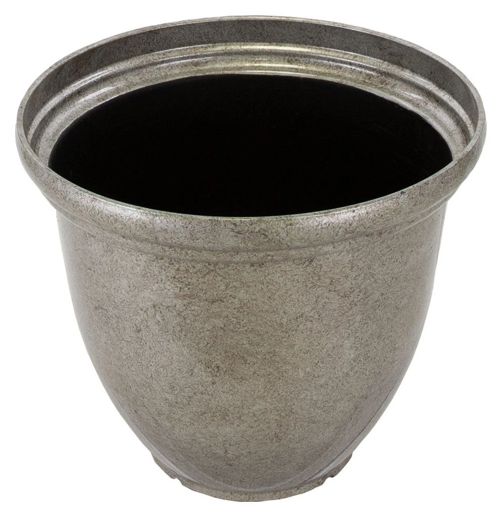 Terrastyle 45cm Plastic Metalic Silver Planter 7 Terrastyle 45cm Plastic Metalic Silver Planter - Image 5