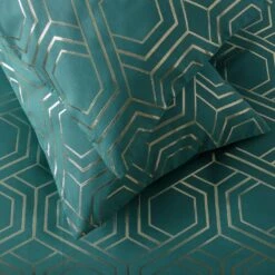 Habitat Geo Jacquard Teal Bedding Set - Double -Bedding Promotion Store 3036734 R Z002C
