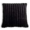 Habitat Ribbed Faux Fur Cushion - Charcoal - 50X50cm -Bedding Promotion Store 3064380 R Z001A