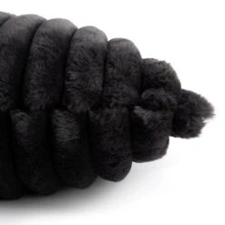 Habitat Ribbed Faux Fur Cushion - Charcoal - 50X50cm -Bedding Promotion Store 3064380 R Z003A