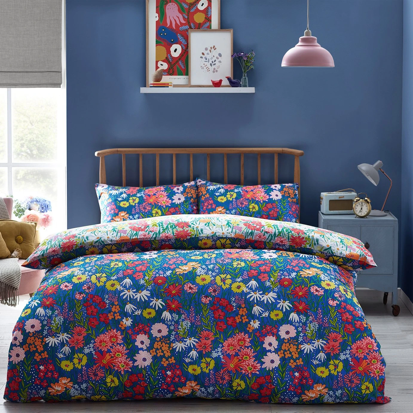 Furn Wild Meadow Floral Blue Bedding Set - Single 5 Furn Wild Meadow Floral Blue Bedding Set - Single - Image 3
