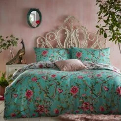 Furn Vintage Chinoiserie Floral Green Bedding Set - Single -Bedding Promotion Store 3066498 R Z004A