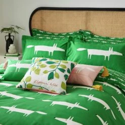 New Release 3 Scion Cotton Mr Fox Mint Green Bedding Set - Single