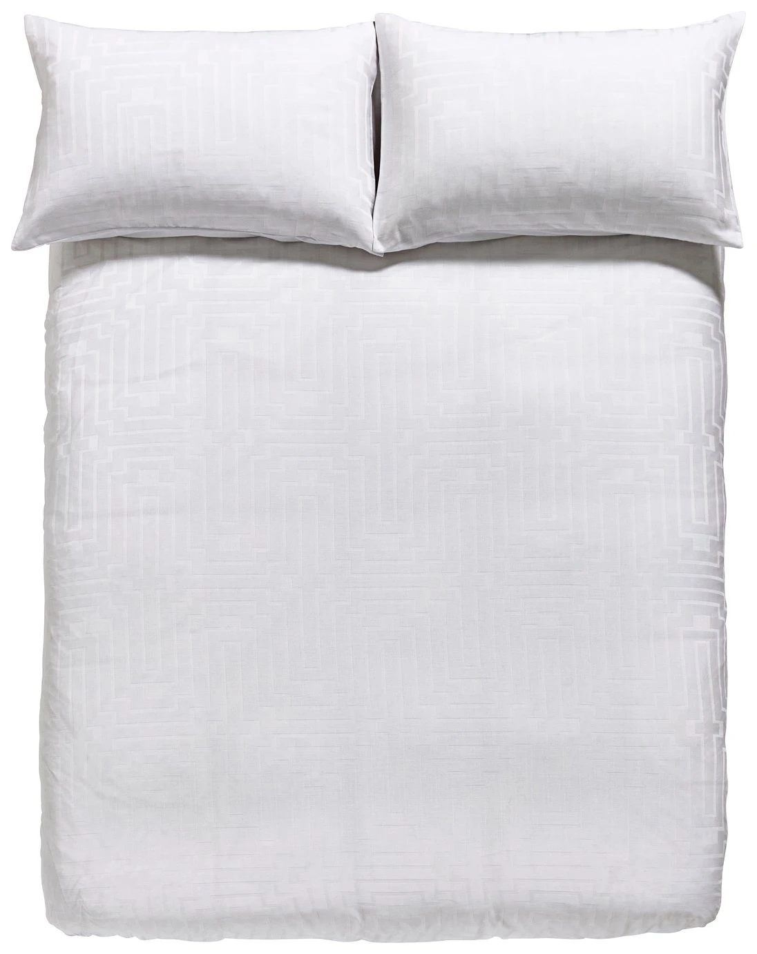 Bianca Cotton 180 TC Geometric White Bedding Set - Double 4 Bianca Cotton 180 TC Geometric White Bedding Set - Double - Image 2