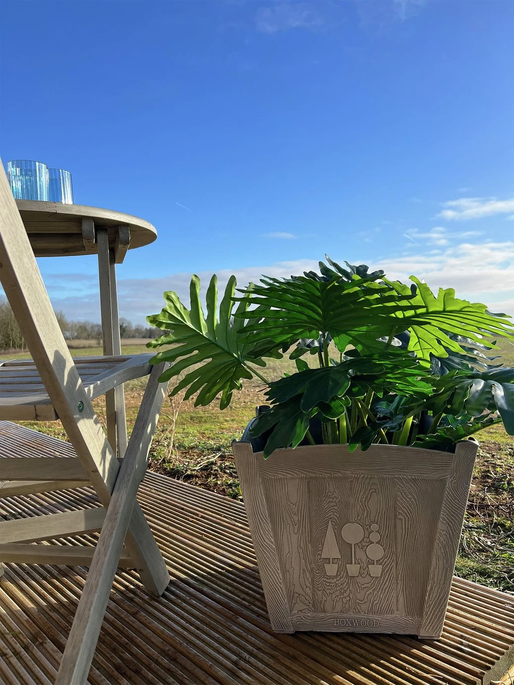 Terrastyle 36cm Plastic Square Brown Boxwood Pot 4 Terrastyle 36cm Plastic Square Brown Boxwood Pot - Image 2