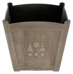 Terrastyle 36cm Plastic Square Brown Boxwood Pot 11 Terrastyle 36cm Plastic Square Brown Boxwood Pot -Bedding Promotion Store 3107412 R Z005A