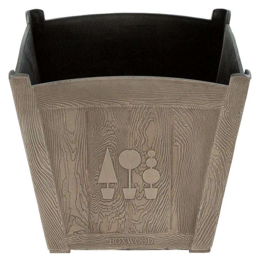 Terrastyle 36cm Plastic Square Brown Boxwood Pot 7 Terrastyle 36cm Plastic Square Brown Boxwood Pot - Image 5