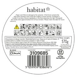 Habitat Large Ceramic Candle - Gardenia & Rose -Bedding Promotion Store 3109685 R Z011A