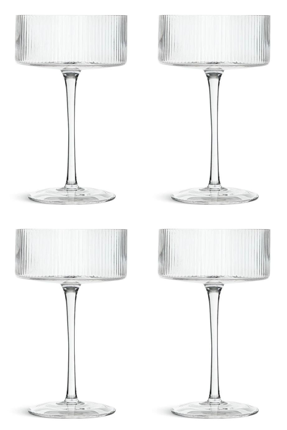 Habitat Ribbed Set Of 4 Champagne Coupe Glasses 3 Habitat Ribbed Set Of 4 Champagne Coupe Glasses