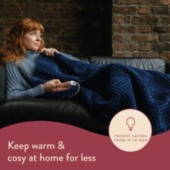 Dreamland Deluxe Velvet Royal Blue Heated Throw - Large -Bedding Promotion Store 3340901 R Z018A