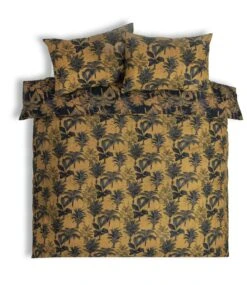 Habitat Palm Floral Print Mustard Bedding Set - Single -Bedding Promotion Store 3344457 R Z002A