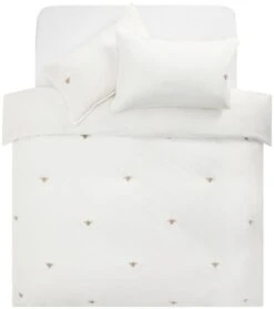 Habitat 180TC Embroidered Bee White Bedding Set - Single 11 Habitat 180TC Embroidered Bee White Bedding Set - Single -Bedding Promotion Store 3347540 R Z002A