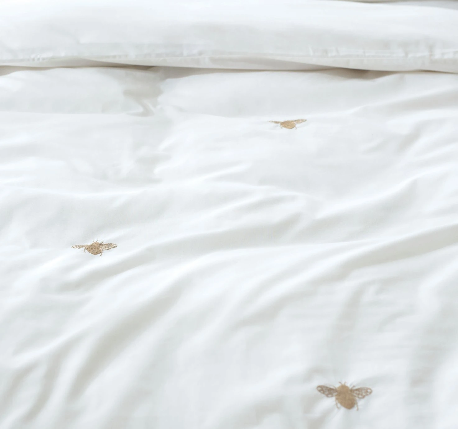 Habitat 180TC Embroidered Bee White Bedding Set - Single 9 Habitat 180TC Embroidered Bee White Bedding Set - Single - Image 7