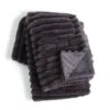 Habitat Ribbed Faux Fur Throw - Charcoal - 125X150cm -Bedding Promotion Store 3361320 R Z001A