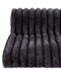 Habitat Ribbed Faux Fur Throw - Charcoal - 125X150cm 11 Habitat Ribbed Faux Fur Throw - Charcoal - 125X150cm -Bedding Promotion Store 3361320 R Z002A