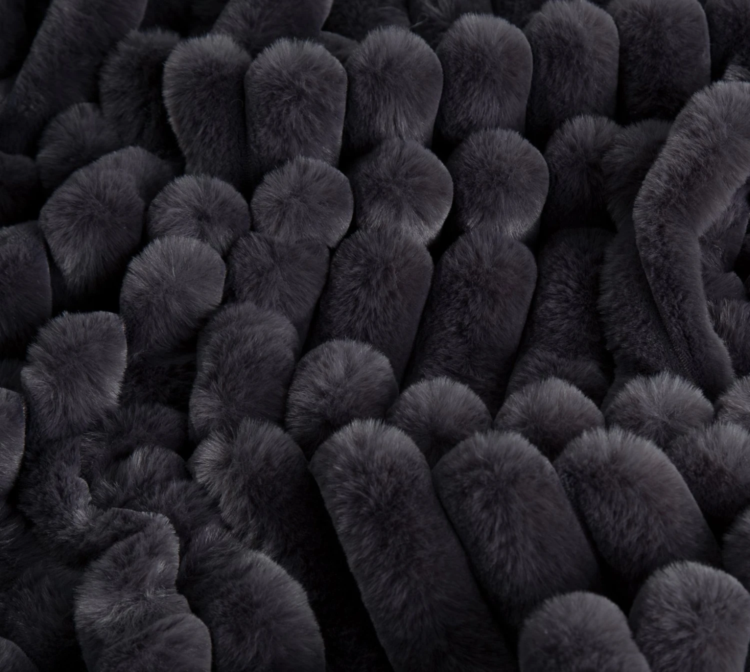 Habitat Ribbed Faux Fur Throw - Charcoal - 125X150cm 7 Habitat Ribbed Faux Fur Throw - Charcoal - 125X150cm - Image 5