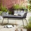 Habitat Ross Rattan Effect Garden Bench - Black 1 Habitat Ross Rattan Effect Garden Bench - Black -Bedding Promotion Store 3425541 R Z001A