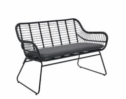 Habitat Ross Rattan Effect Garden Bench - Black -Bedding Promotion Store 3425541 R Z002A