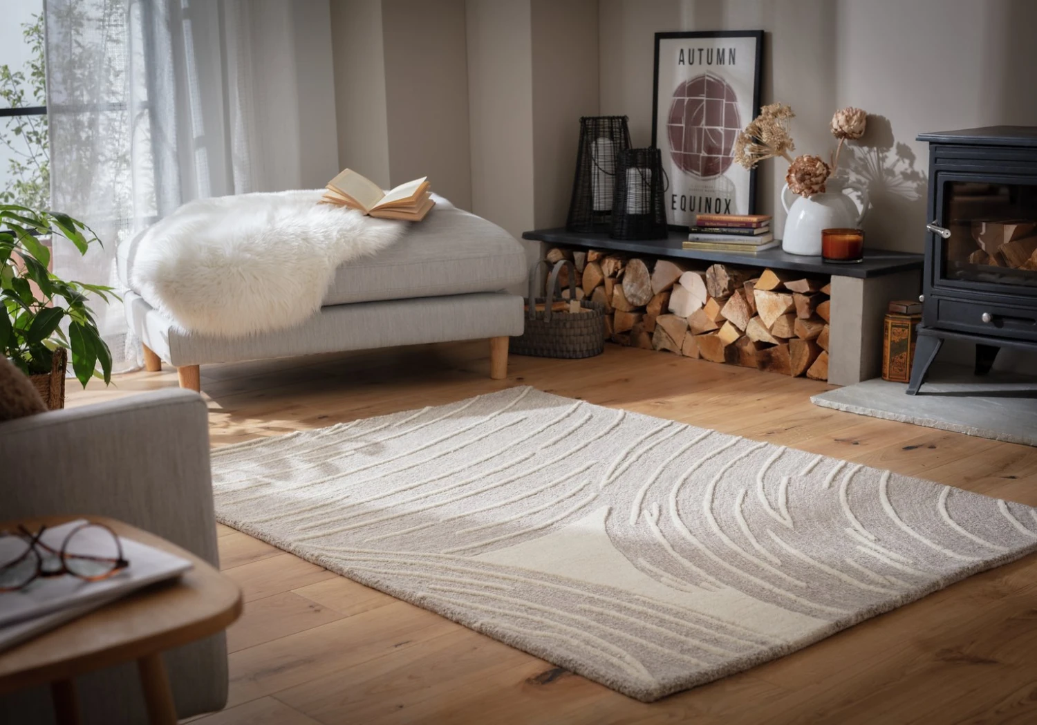 Habitat Hand Tufted Wool & Cotton Rug - Natural -120X170cm 4 Habitat Hand Tufted Wool & Cotton Rug - Natural -120X170cm - Image 2