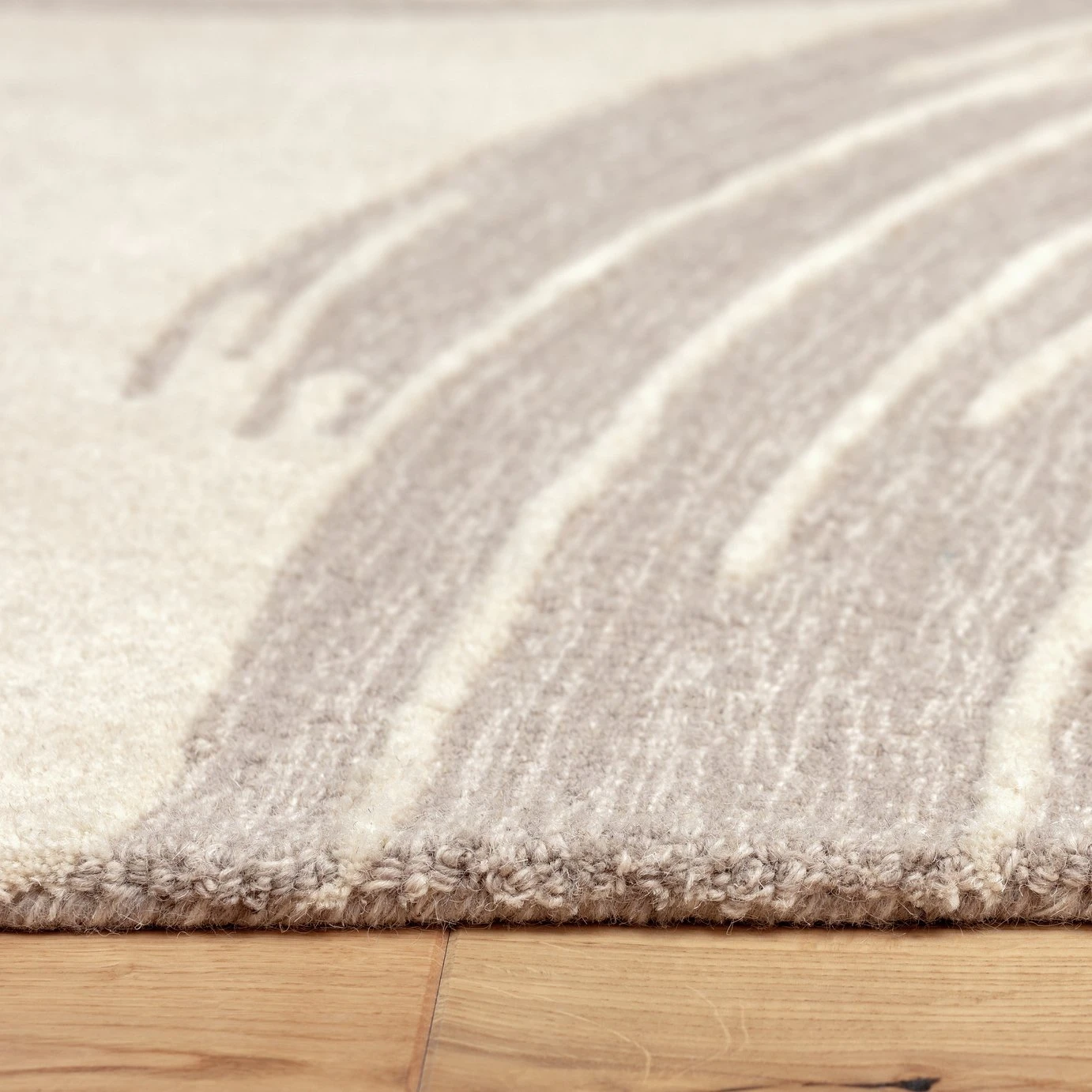 Habitat Hand Tufted Wool & Cotton Rug - Natural -120X170cm 6 Habitat Hand Tufted Wool & Cotton Rug - Natural -120X170cm - Image 4