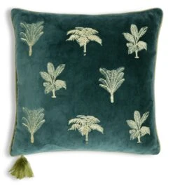 Habitat Embroidered Palm Cushion - Green -43X43cm 8 Habitat Embroidered Palm Cushion - Green -43X43cm -Bedding Promotion Store 3989290 R Z002A